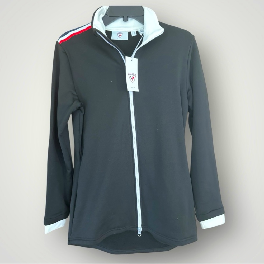Rossignol Hiver Black Full Zip Jacket Light Weight Fleece Women's Size L New NWT